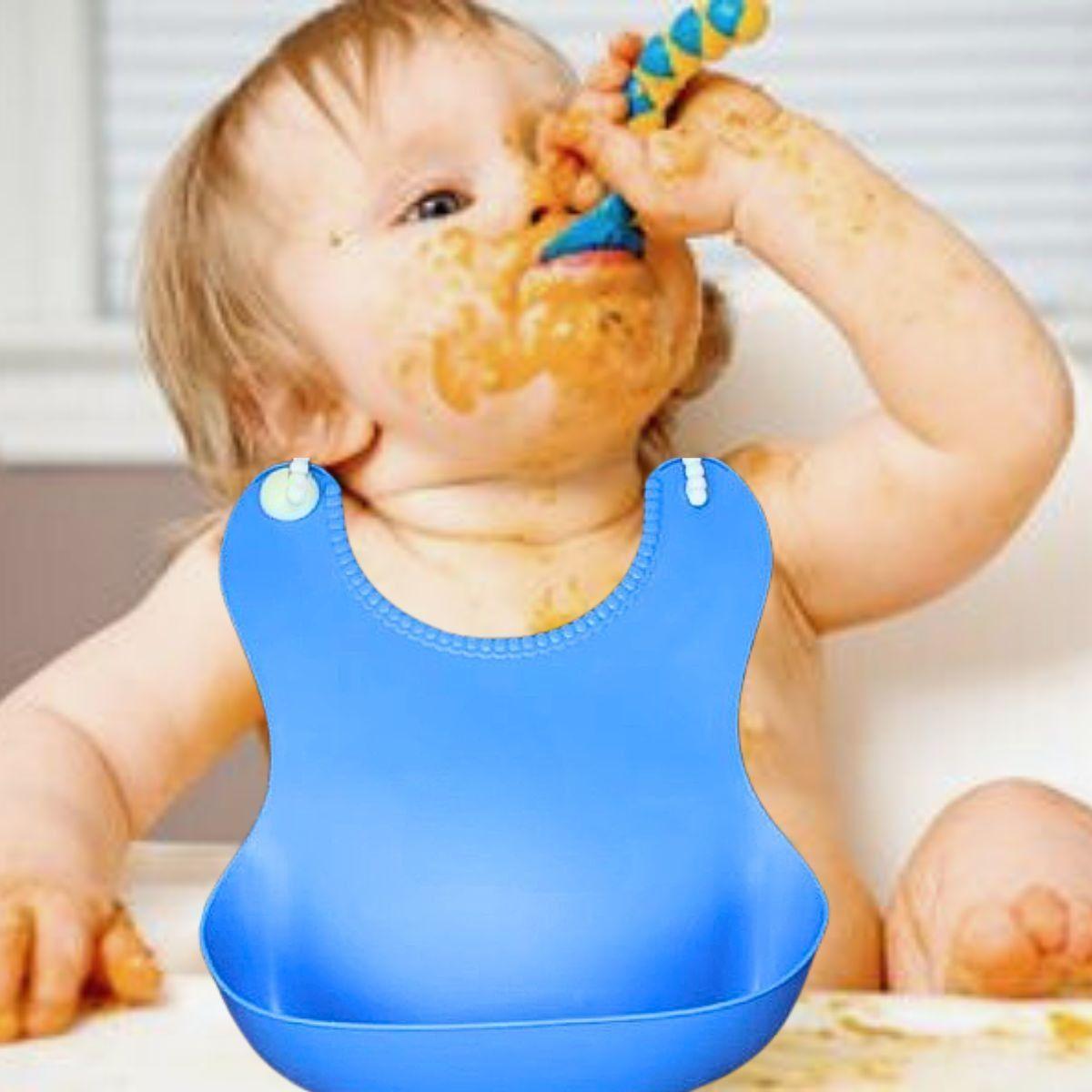 Set 10 Baberos Impermeable Antiderrame Reutilizable Bebe Lau-4