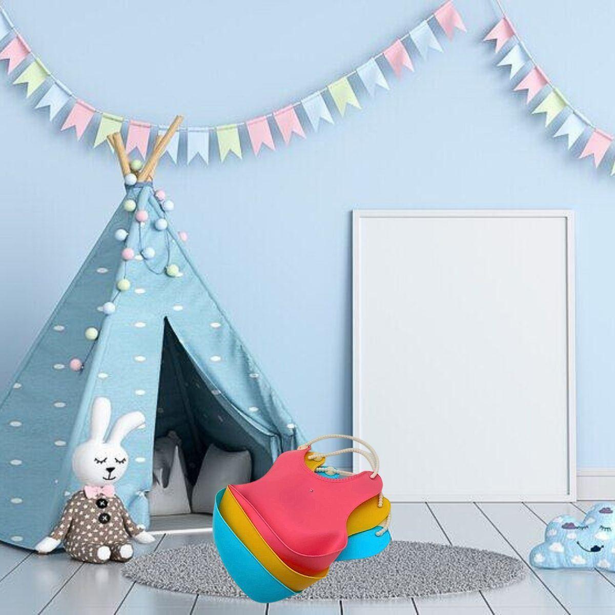 Set 10 Baberos Impermeable Antiderrame Reutilizable Bebe Lau-6