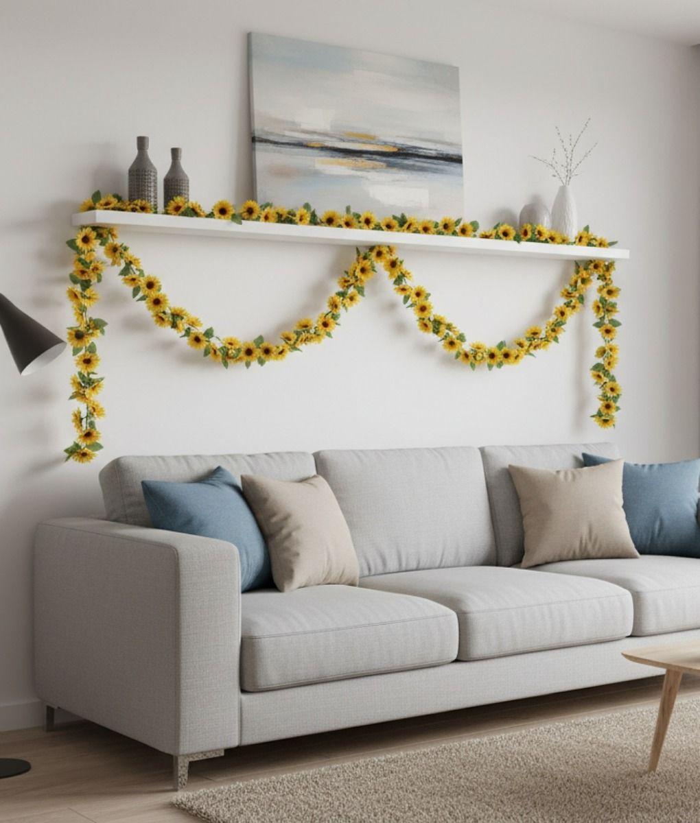 Set 3 Flores Artificiales Guirnalda Girasoles Enredadera Jhn-7