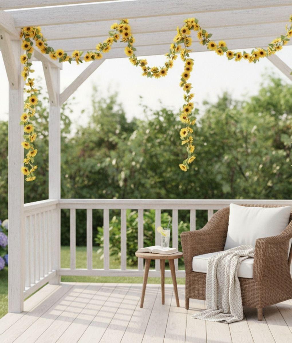 Set 3 Flores Artificiales Guirnalda Girasoles Enredadera Jhn-8