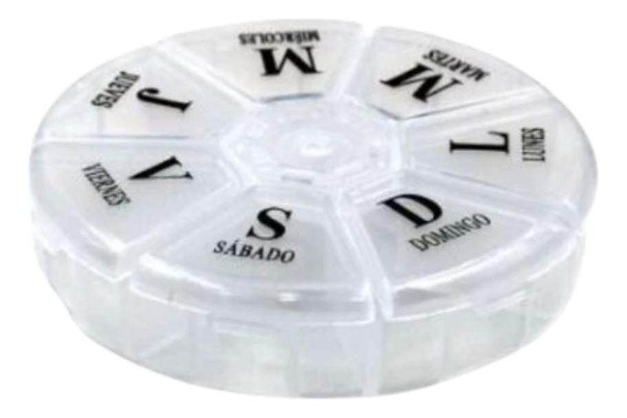 SET 6 PASTILLERO REDONDO ORGANIZADOR SEMANAL PORTATIL LAU-0