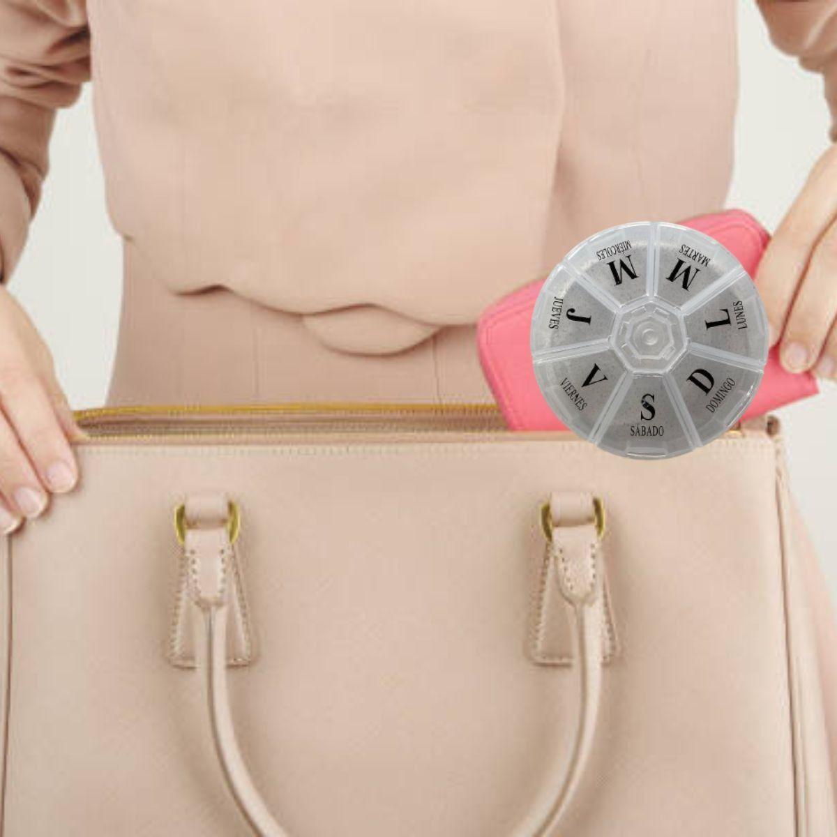 SET 6 PASTILLERO REDONDO ORGANIZADOR SEMANAL PORTATIL LAU-6