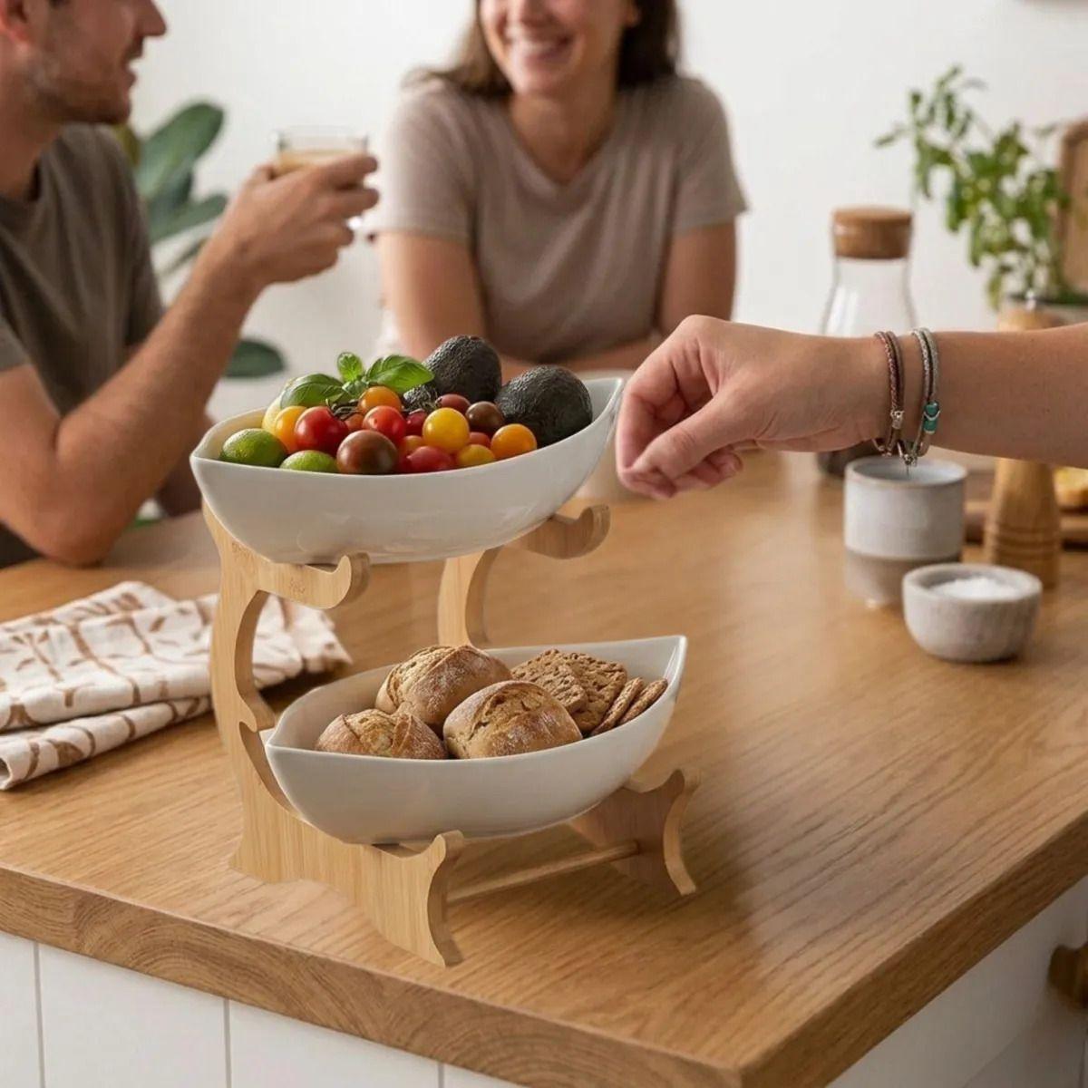 Centro Mesa Doble Frutero Platón Organizado Elegante ALJ-7