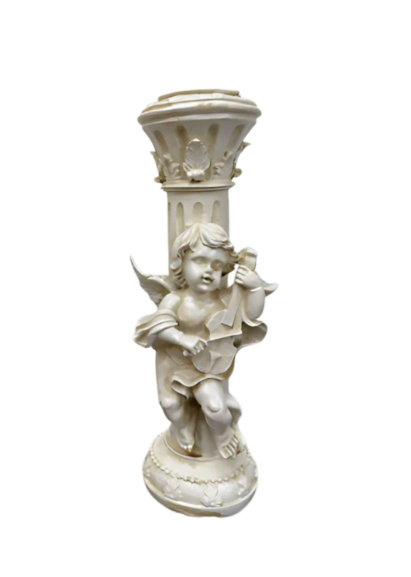 Portavelas Decorativo Querubín Estilo Romántico Vintage Jhn-0