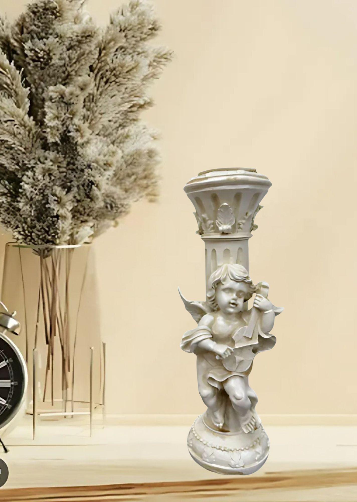 Portavelas Decorativo Querubín Estilo Romántico Vintage Jhn-7