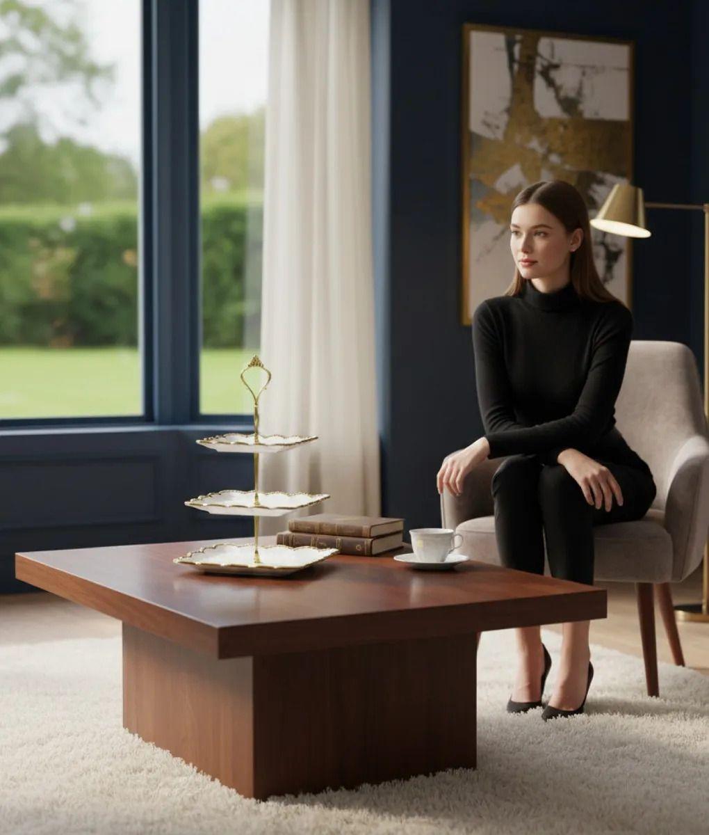 Bandeja Decorativa Servir Tres Niveles Bordes Ondulados Jhn-4