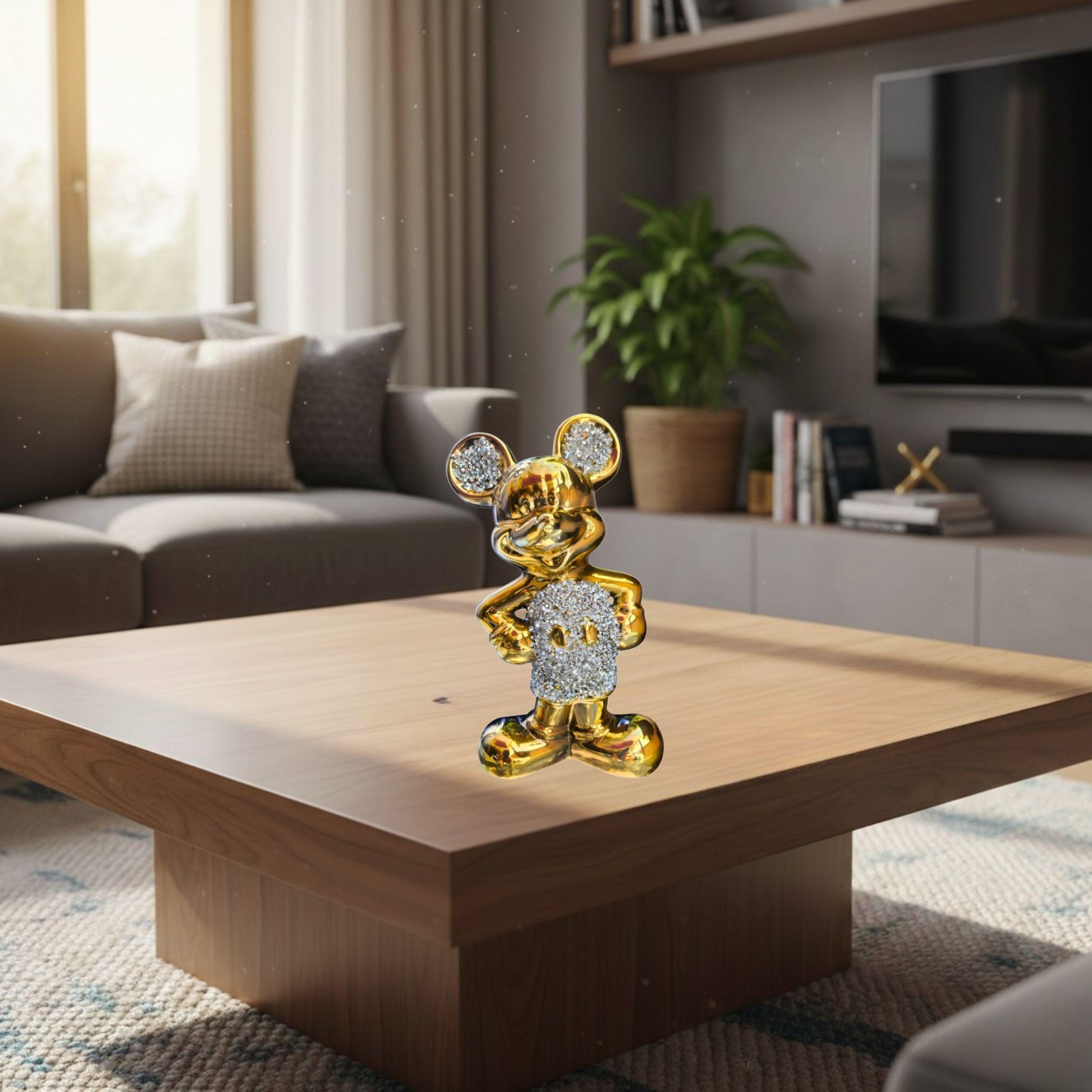 Figura Decorativa Mickey Mouse Acabado Espejo Cristales ALJ-3