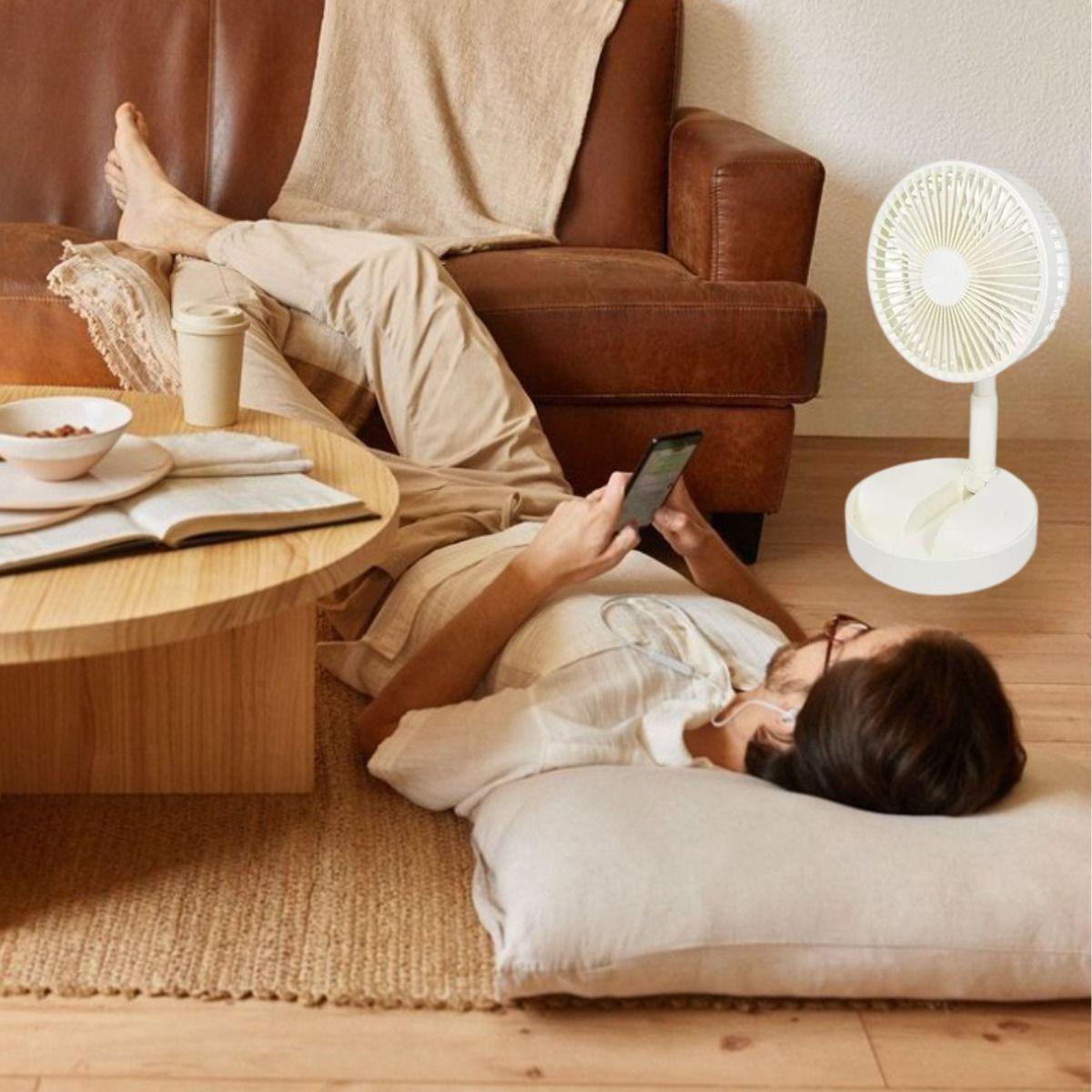 Ventilador Portatil Escritorio Ajustable Recargable USB Lau-3