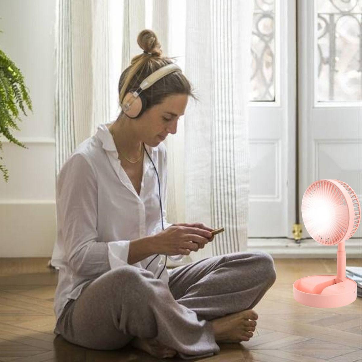 Ventilador Portatil Escritorio Ajustable Recargable USB Lau-4