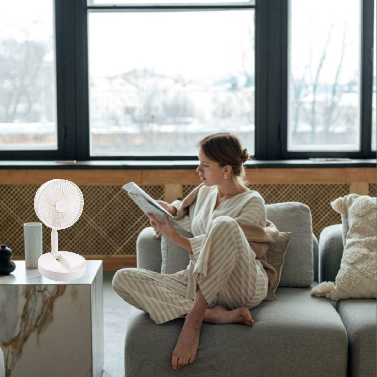 Ventilador Portatil Escritorio Ajustable Recargable USB Lau-5