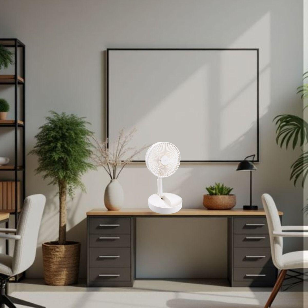 Ventilador Portatil Escritorio Ajustable Recargable USB Lau-7