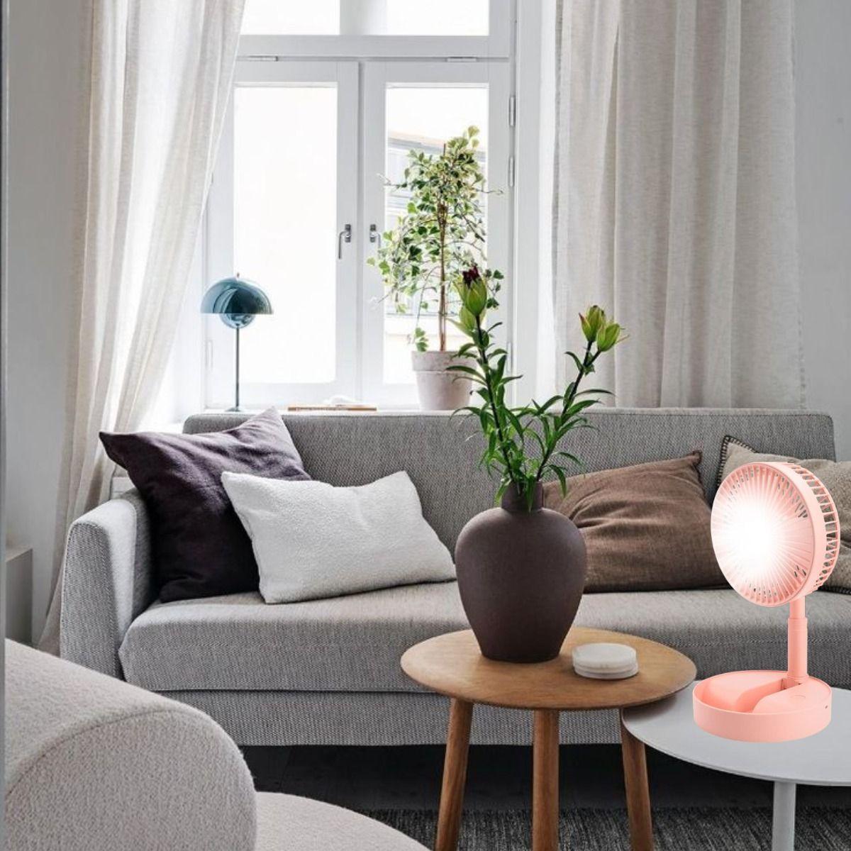 Ventilador Portatil Escritorio Ajustable Recargable USB Lau-8