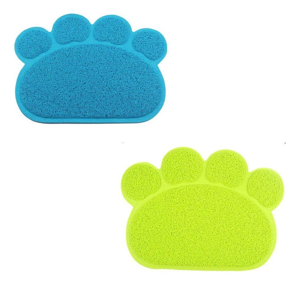 SET 2 ALFOMBRA TAPETE MASCOTAS DISEÑO DE HUELLA PARA GATOS PERROS LAU-2
