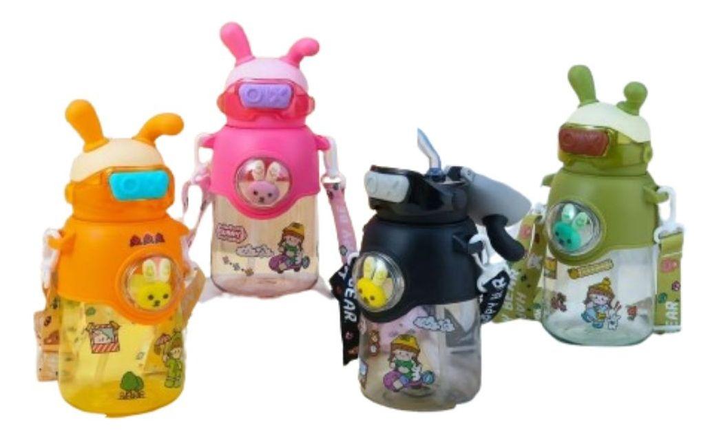 SET 2 BOTELLAS AGUA INFANTIL DIVERTIDO CORREA AJUSTABLE LAU-7