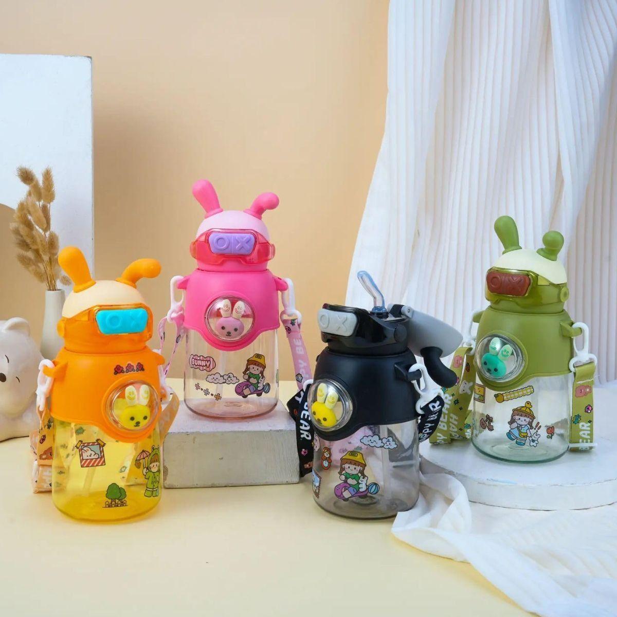 SET 2 BOTELLAS AGUA INFANTIL DIVERTIDO CORREA AJUSTABLE LAU-9