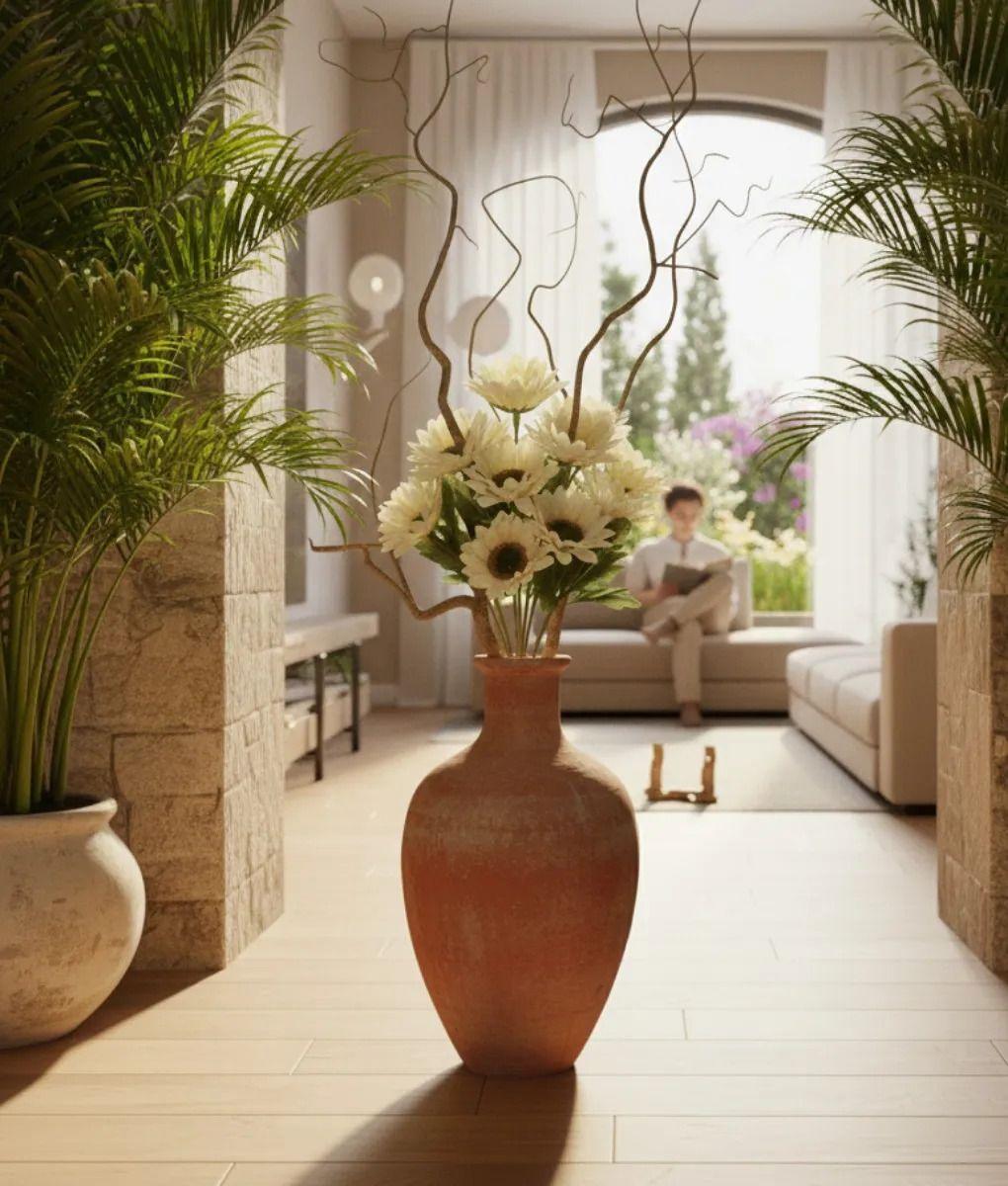 Set 2 Flores Artificiales Ramo Decorativo Margarita Jhn-3