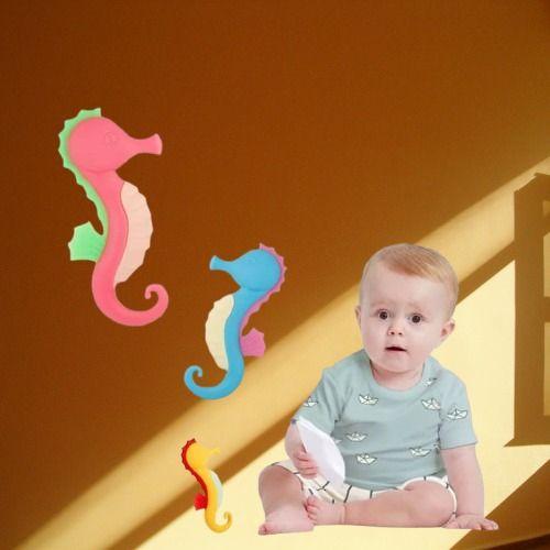 Set 3 Mordedor Diseño Hipocampo Silicona Alivio Bebes Lau-3