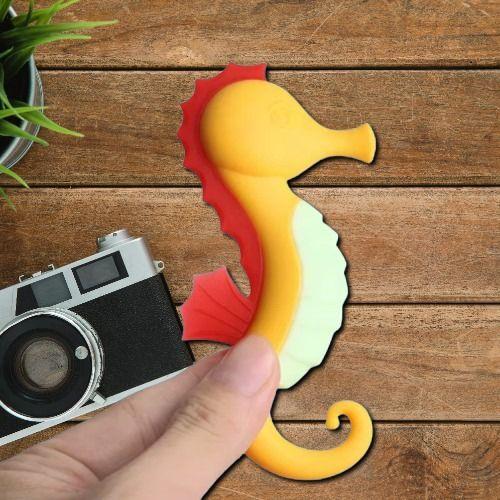 Set 3 Mordedor Diseño Hipocampo Silicona Alivio Bebes Lau-8