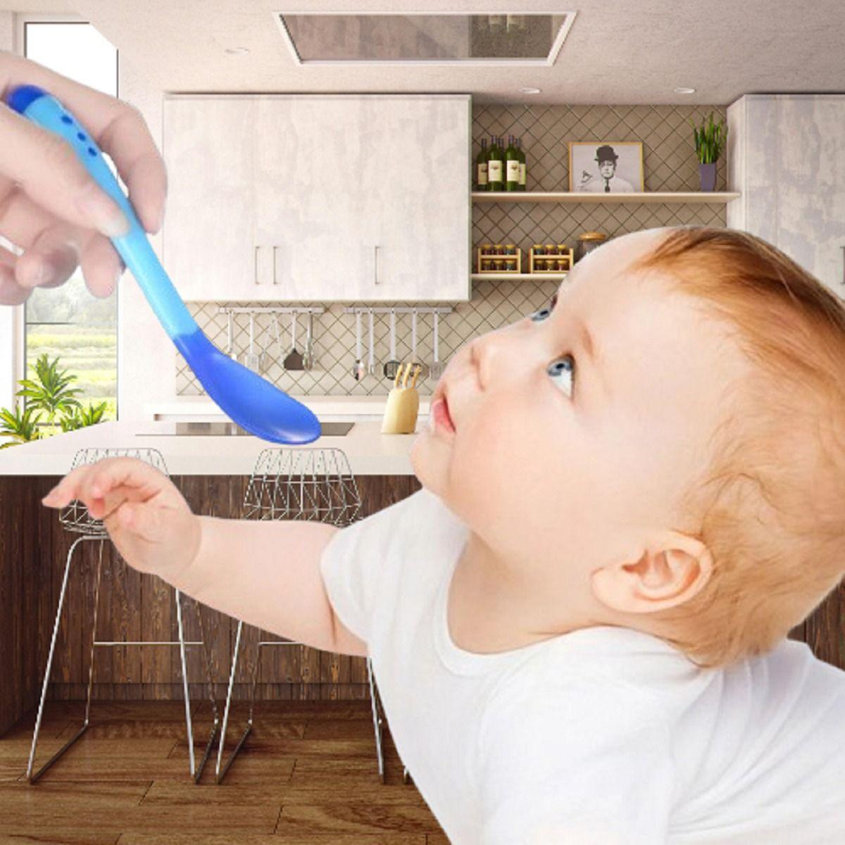 Set 10 Cucharas + Tenedor Sensor Temperatura Bebe Cocina Lau-4