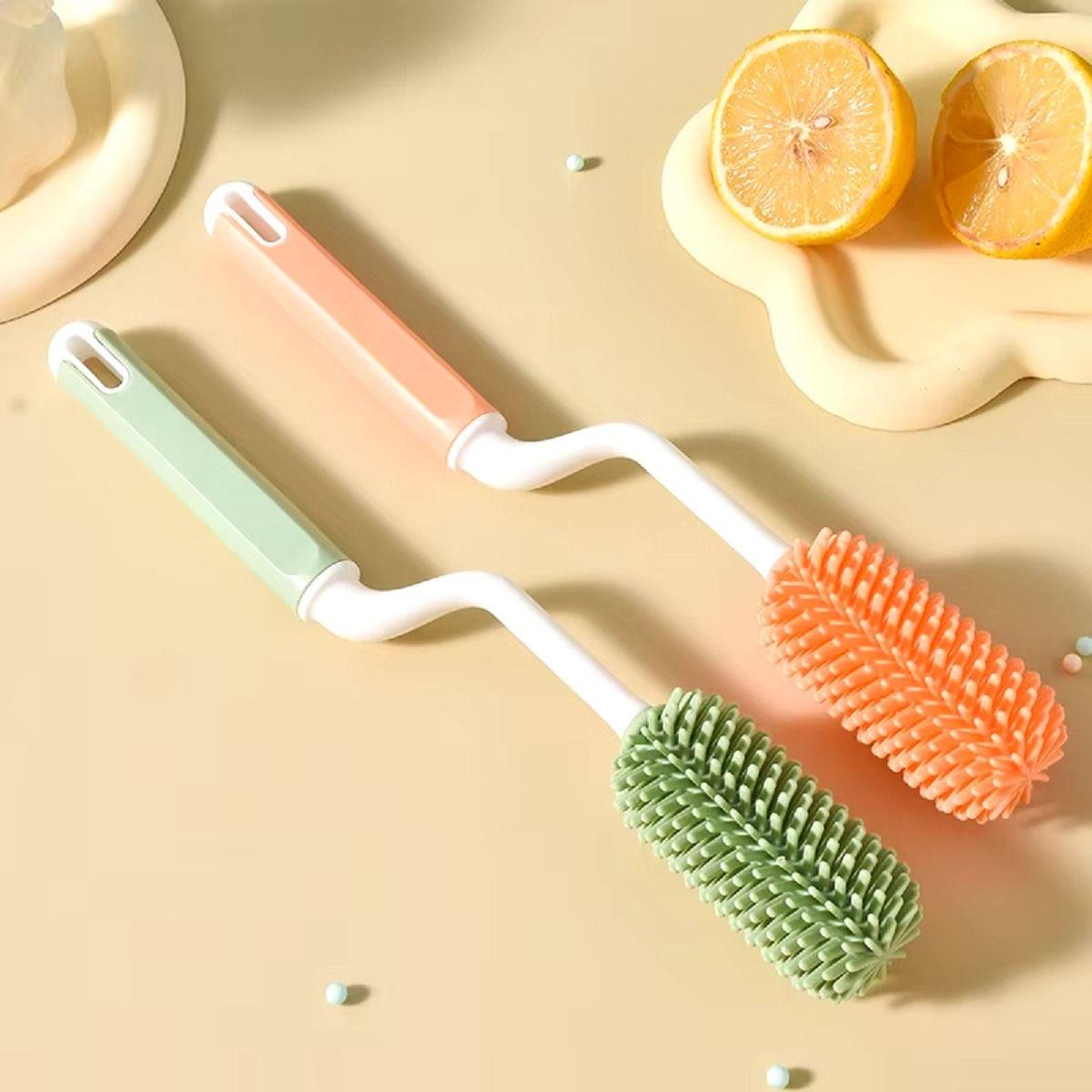 Set 3 Cepillos Silicona Limpia Mamadera Biberon Bebes Lau-4