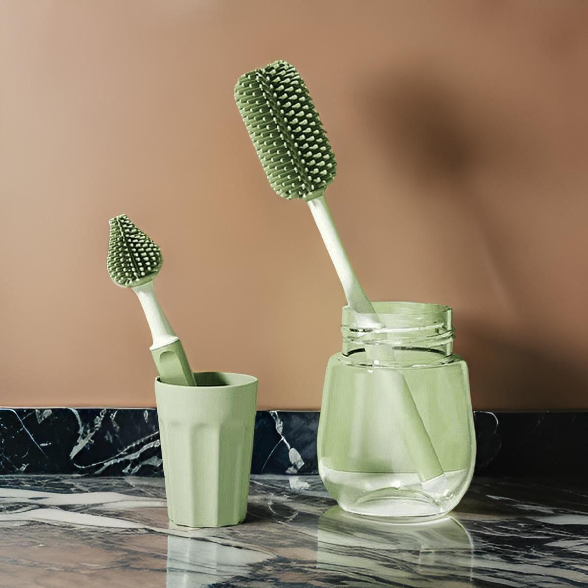 Set 3 Cepillos Silicona Limpia Mamadera Biberon Bebes Lau-6