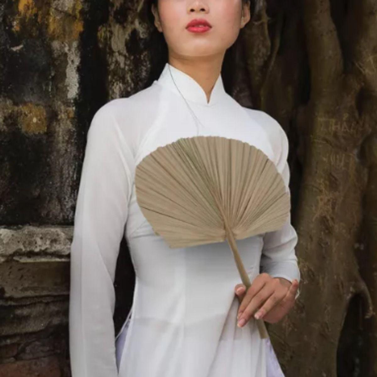 SET 3 ABANICO CHINO HOJA PALMA DECORACION ESTILO BOHEMIO LAU-6