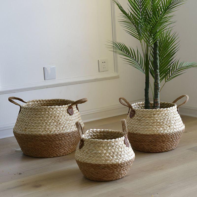 Maceta Mimbre Cesta Jardineria Decoracion Hogar Lau-1