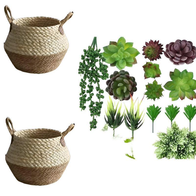 Maceta Mimbre Cesta Jardineria Decoracion Hogar Lau-2