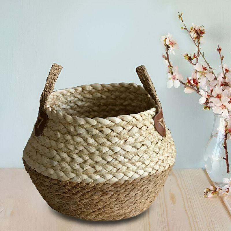 Maceta Mimbre Cesta Jardineria Decoracion Hogar Lau-5