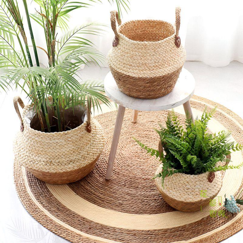 Maceta Mimbre Cesta Jardineria Decoracion Hogar Lau-9