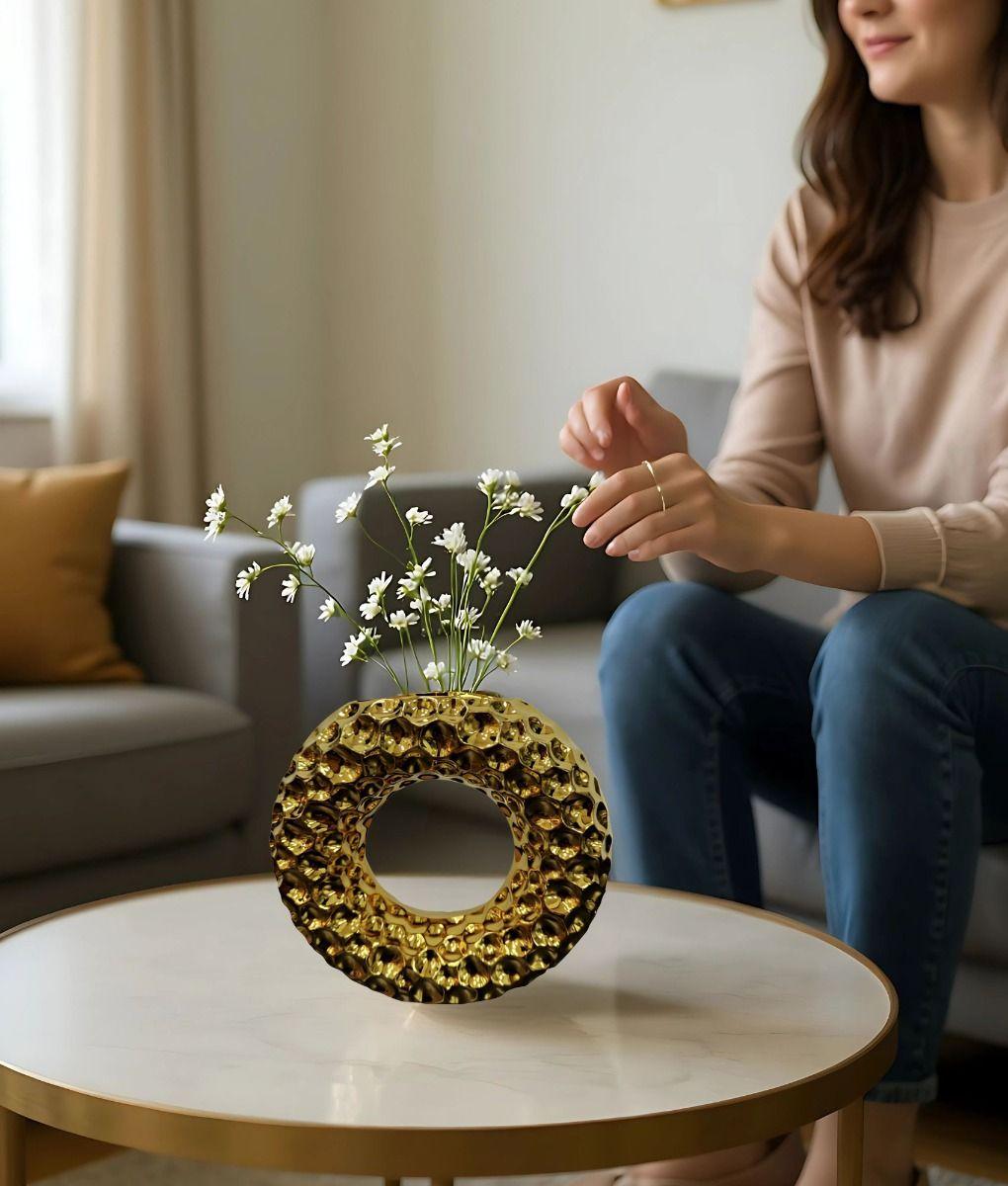 Florero Decorativo Forma Circular Moderno Hogar Jhn-2