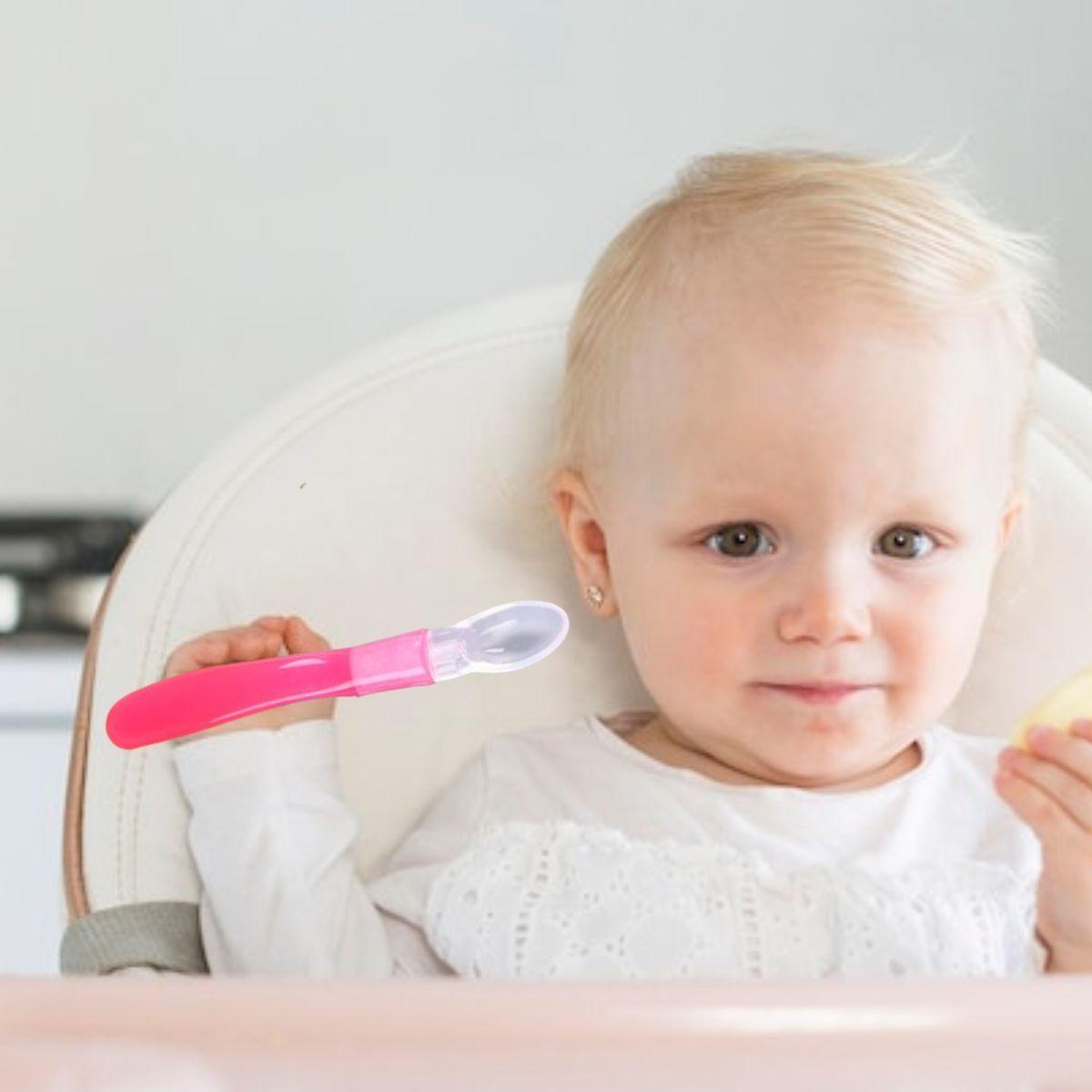 SET 8 CUCHARAS ERGONOMICAS SILICONA FLEXIBLE BEBE LAU-9