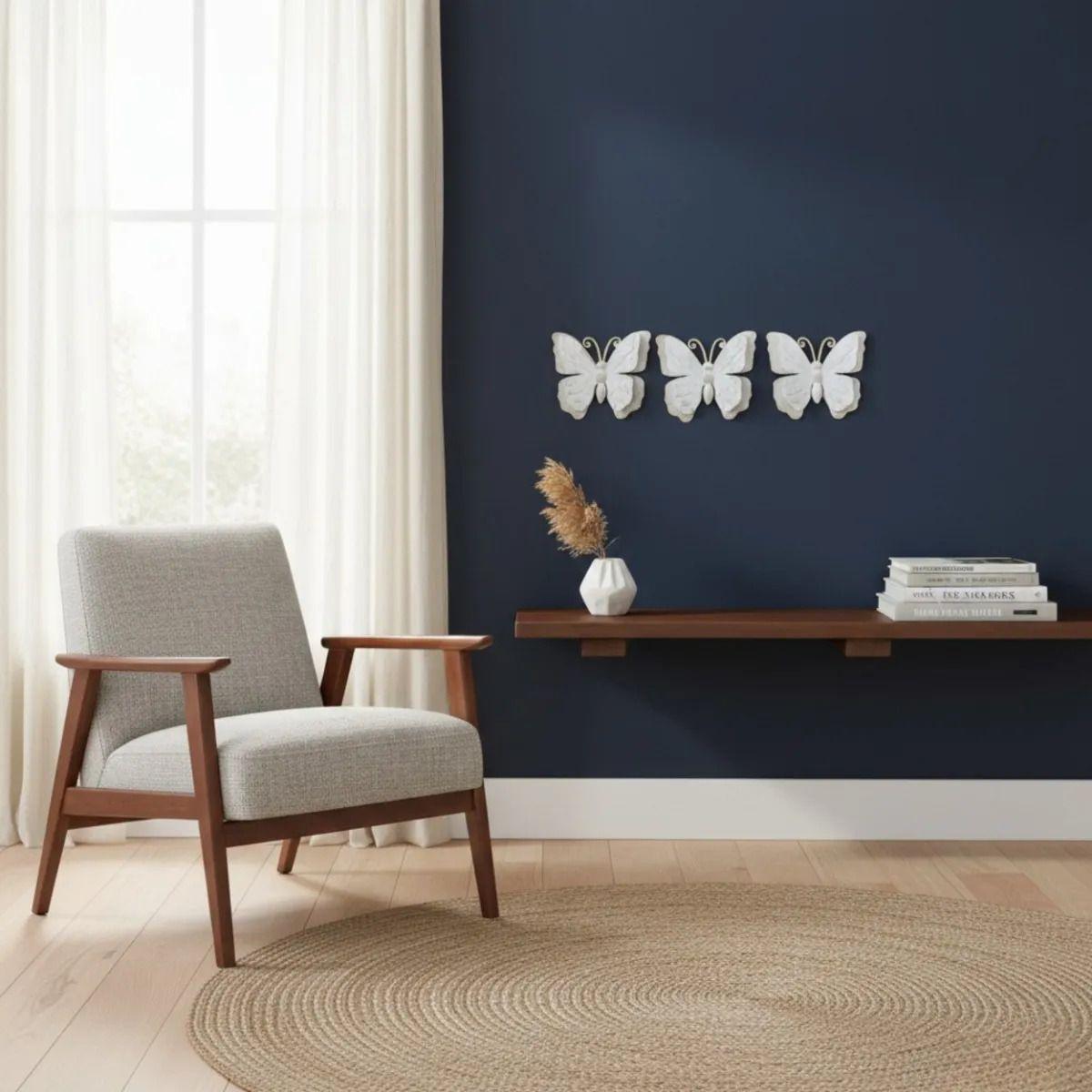 Set 3 Mariposas Figuras Decorativas Pared Estilo Vintage Jhn-7