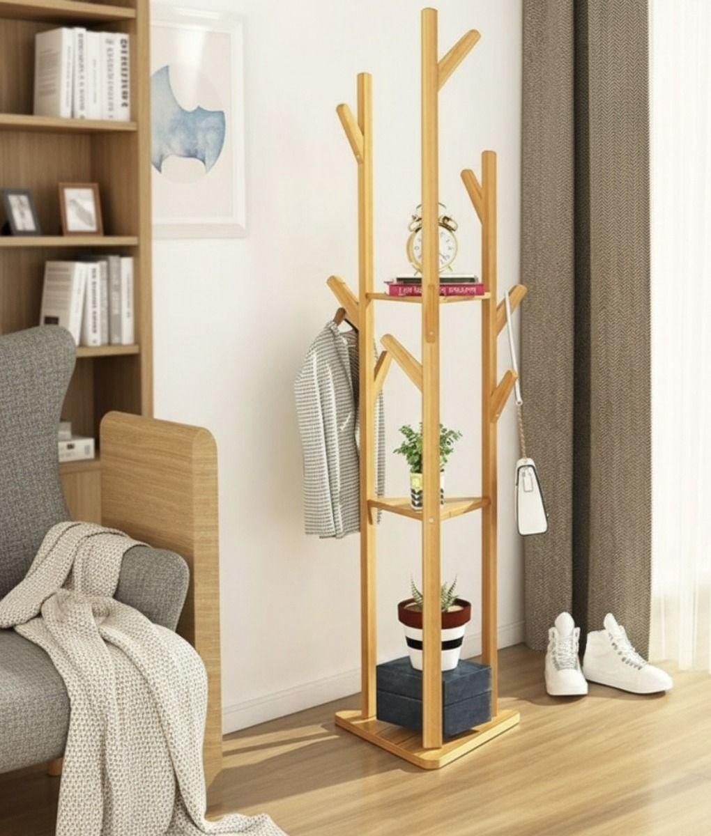 Perchero Pie Decorativo Estilo Árbol Estantería Hogar Jhn-8