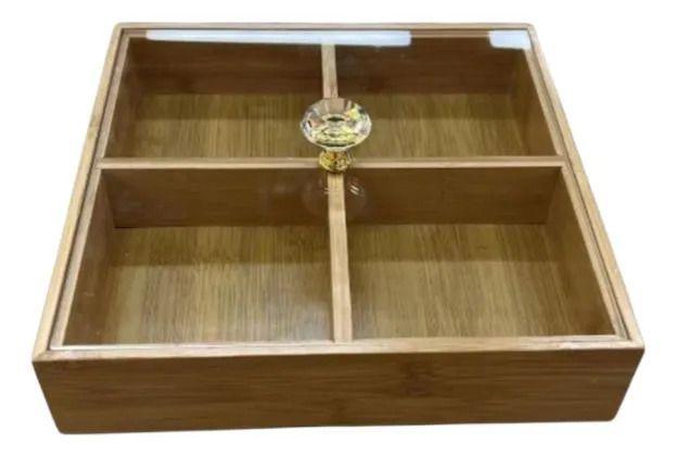 Caja Decorativa Organizadora Cuadrada Divisiones Tapa Jhn-1
