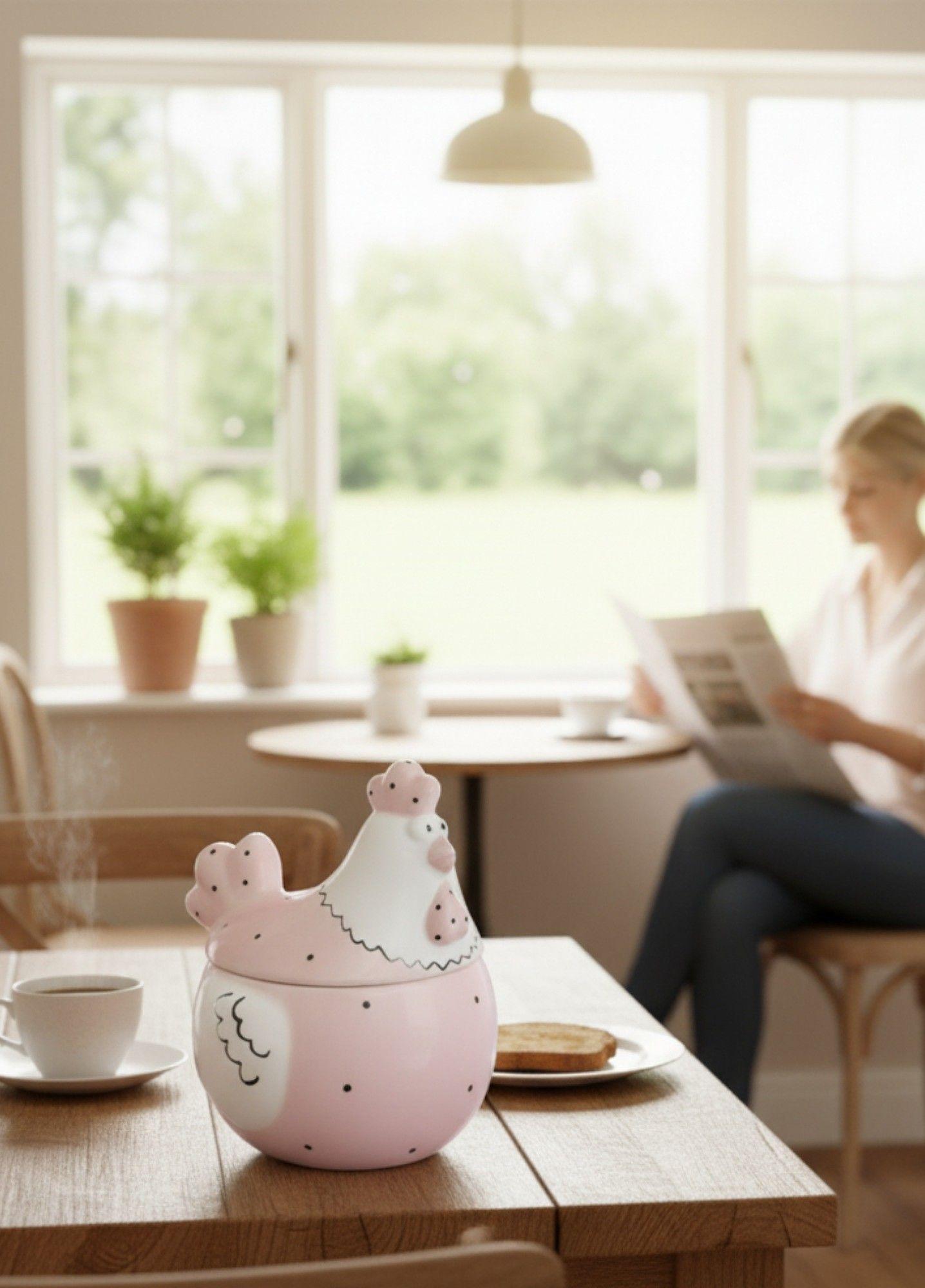 Huevera Decorativa Tapa Almacenamiento Cocina Hogar Jhn-3