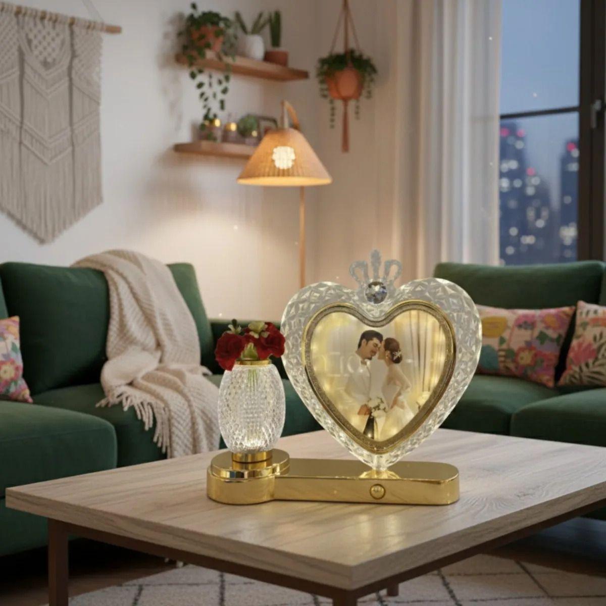 Portarretrato Decorativo Marco Foto Luminoso Corazón Jhn-8