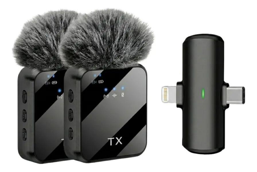 Kit 2 Microfonos Inalambricos Entrevistas Celular Camara ALJ-0