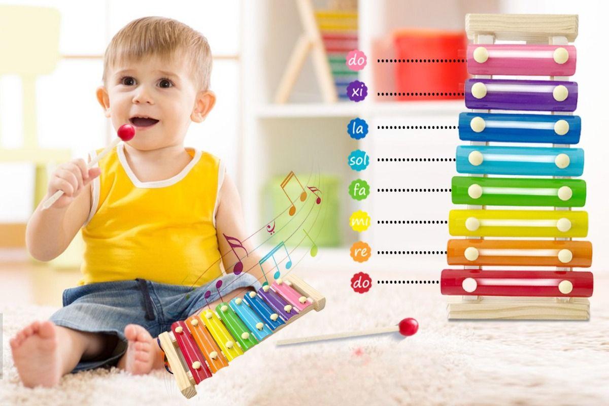 Set 3 Juguetes Didactico Xilofono Multicolor Madera Niño Lau-2
