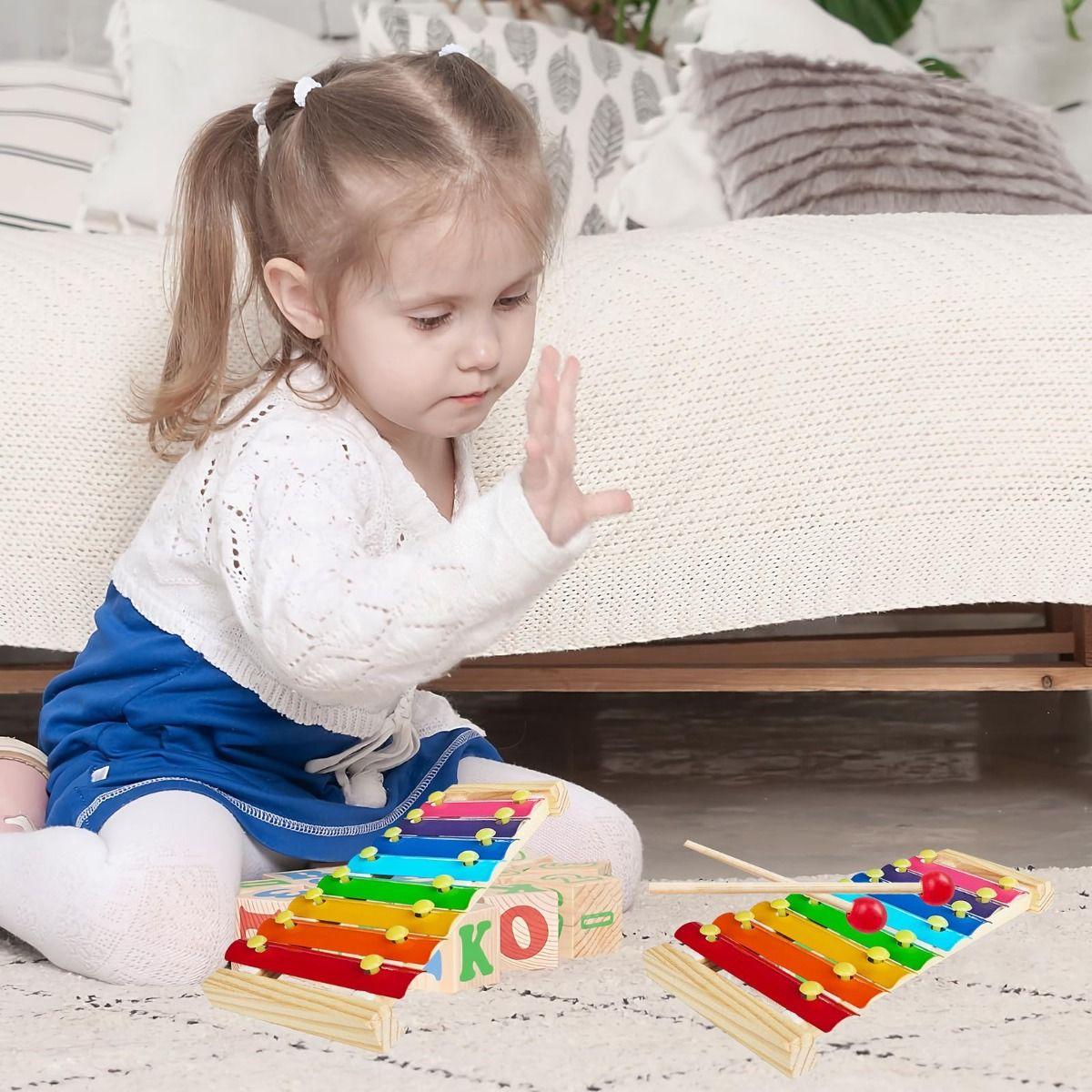 Set 3 Juguetes Didactico Xilofono Multicolor Madera Niño Lau-6