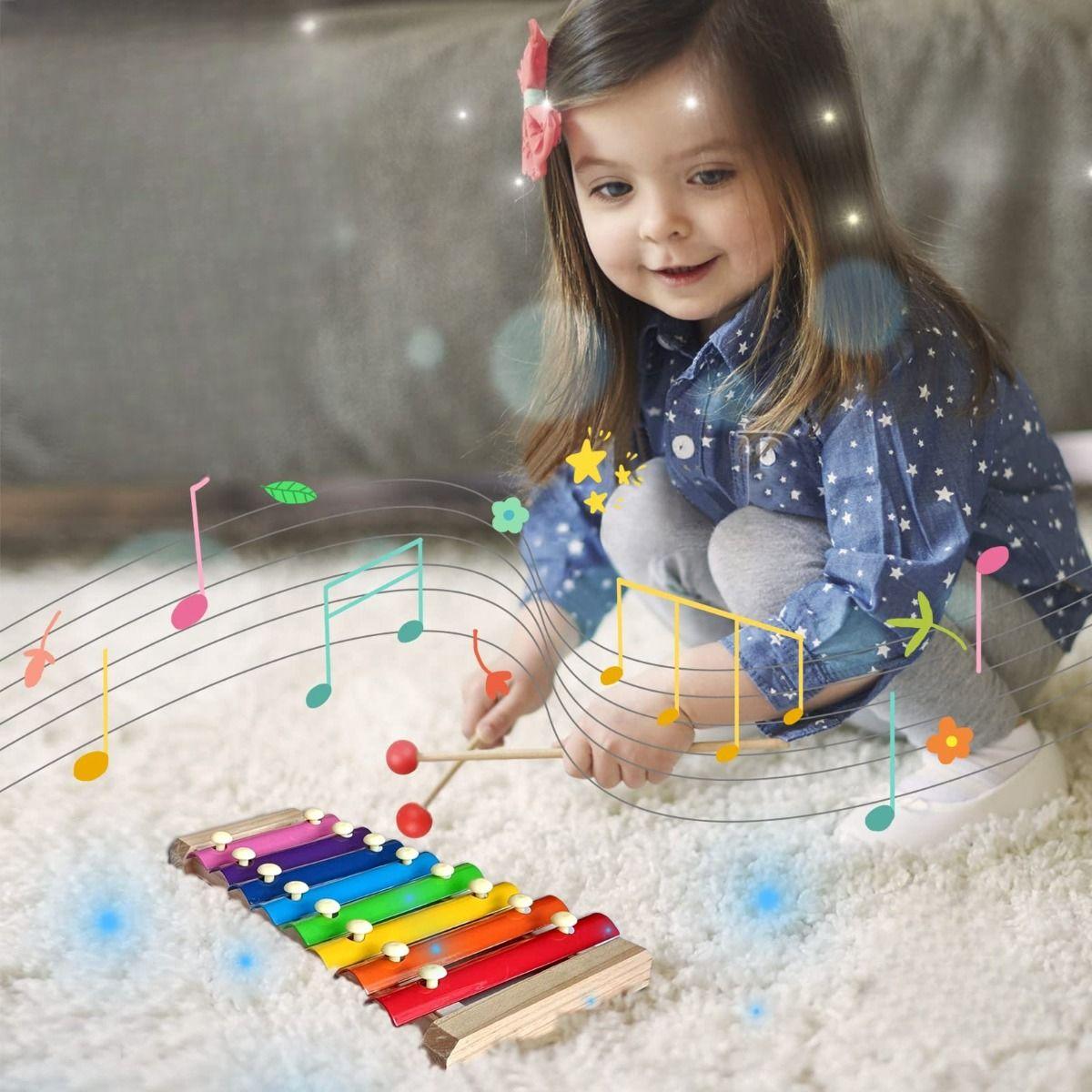 Set 3 Juguetes Didactico Xilofono Multicolor Madera Niño Lau-7