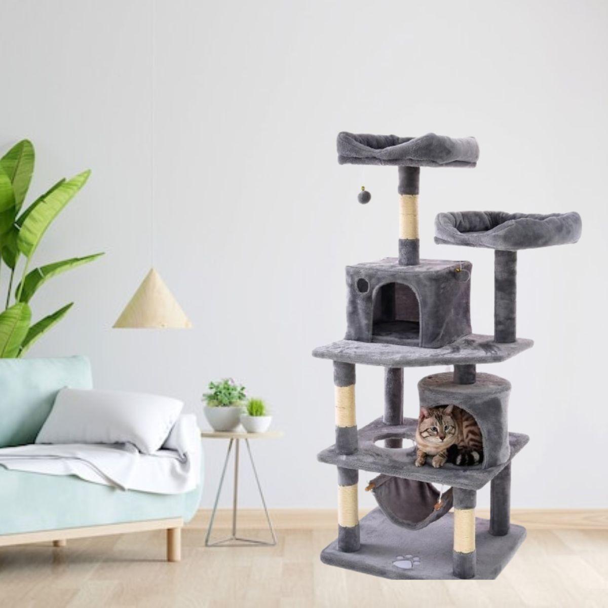 TORRE RASCADOR GRANDE PARA GATOS MASCOTAS ENTRETENIMIENTO LAU-7