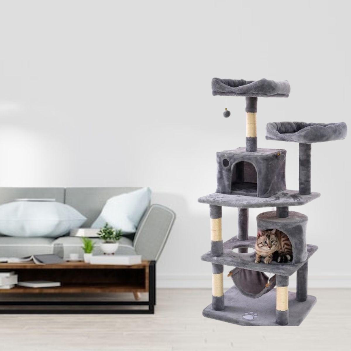 TORRE RASCADOR GRANDE PARA GATOS MASCOTAS ENTRETENIMIENTO LAU-8