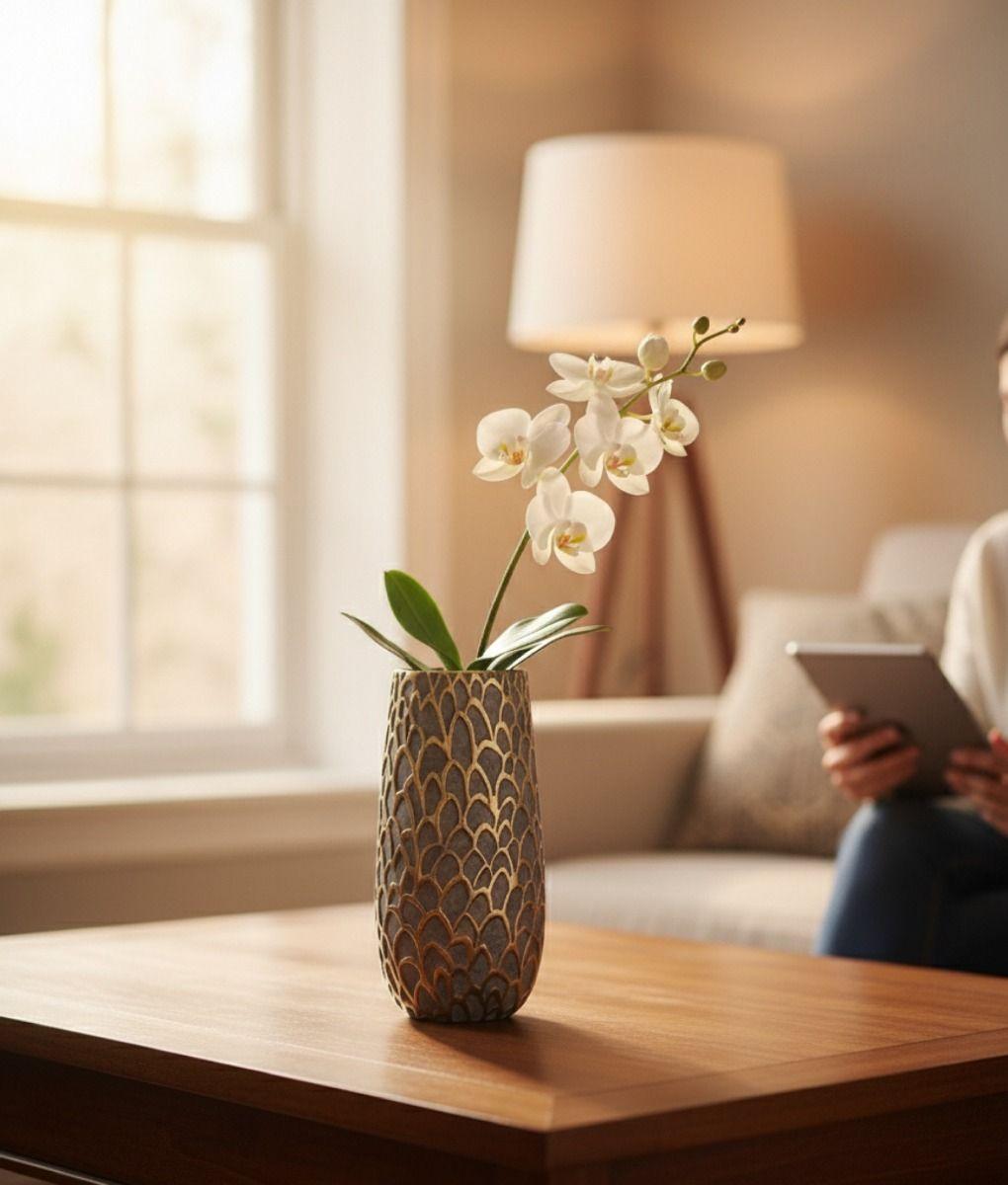 Florero Decorativo Abstracto Jarrón Textura Adorno Lujo Jhn-8