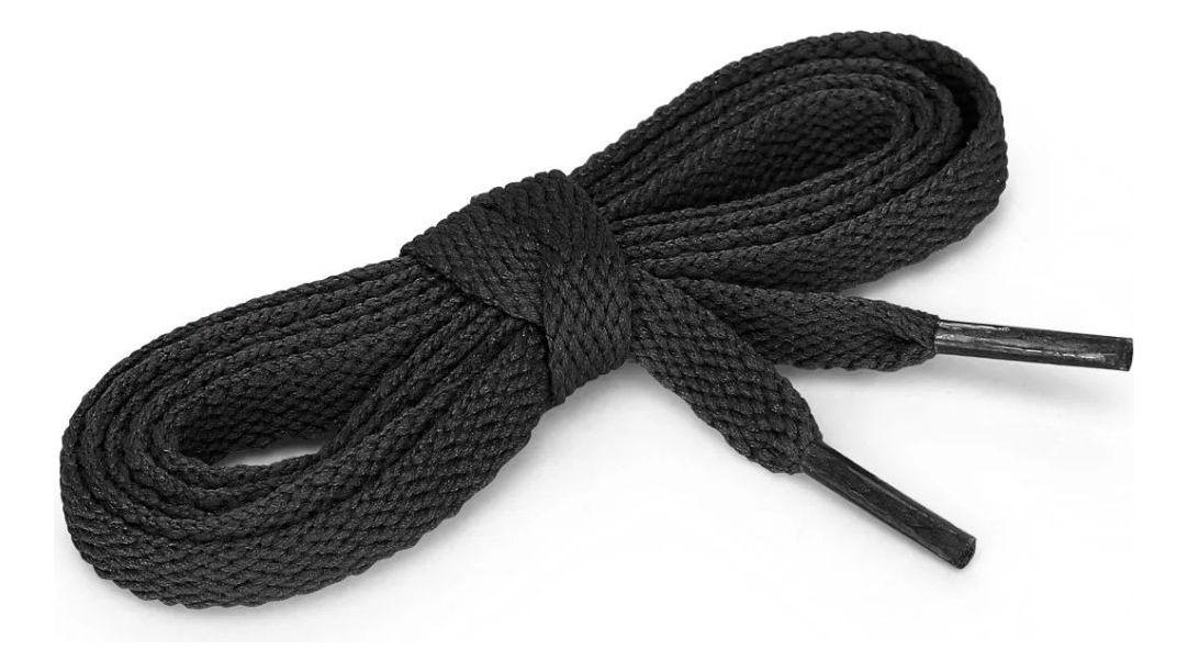 SET 10 CORDONES PLANOS PARA ZAPATILLAS DEPORTE NEGROS LAU-3