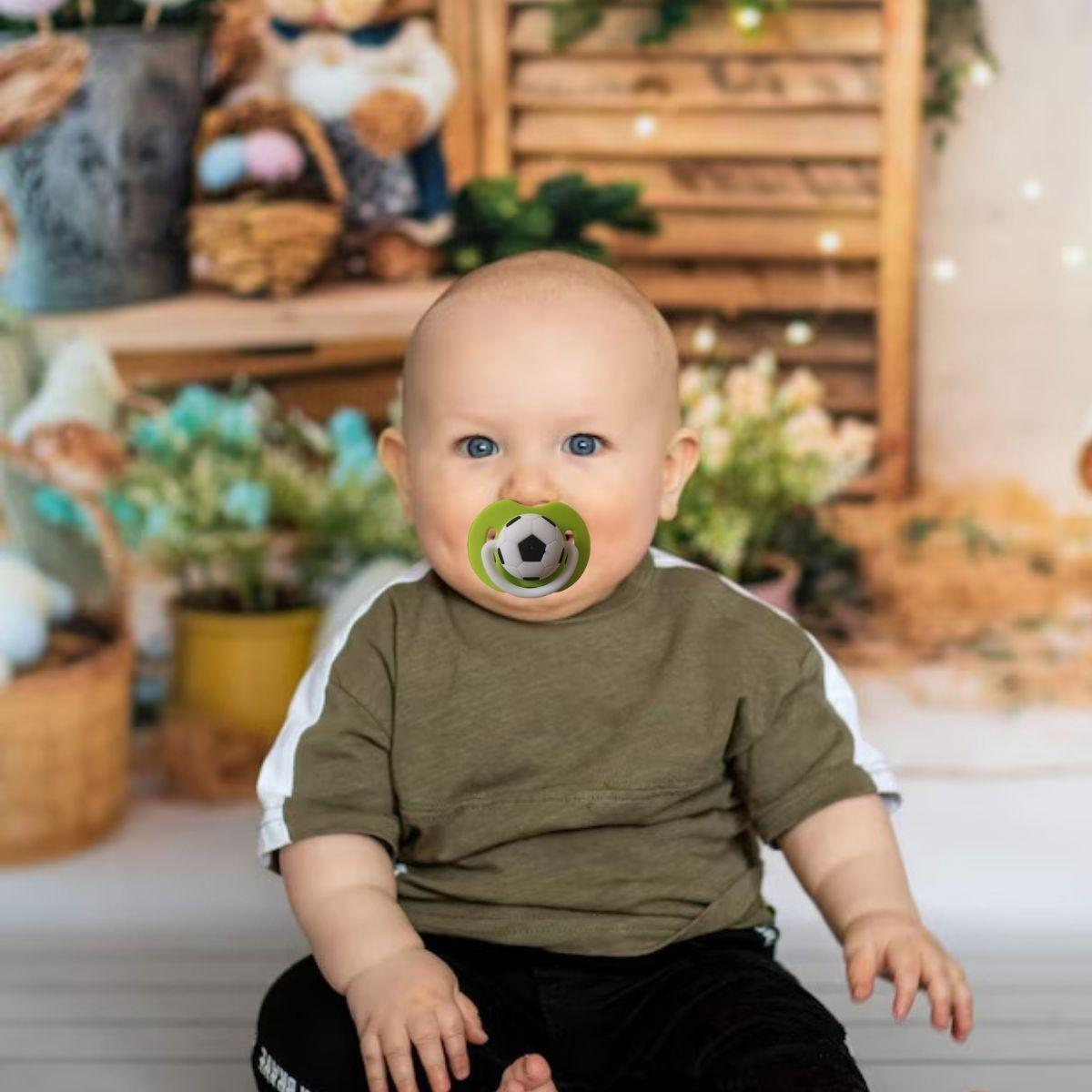 SET 5 CHUPETES DISEÑO DIVERTIDO FUTBOL SUAVE BEBE LAU-6