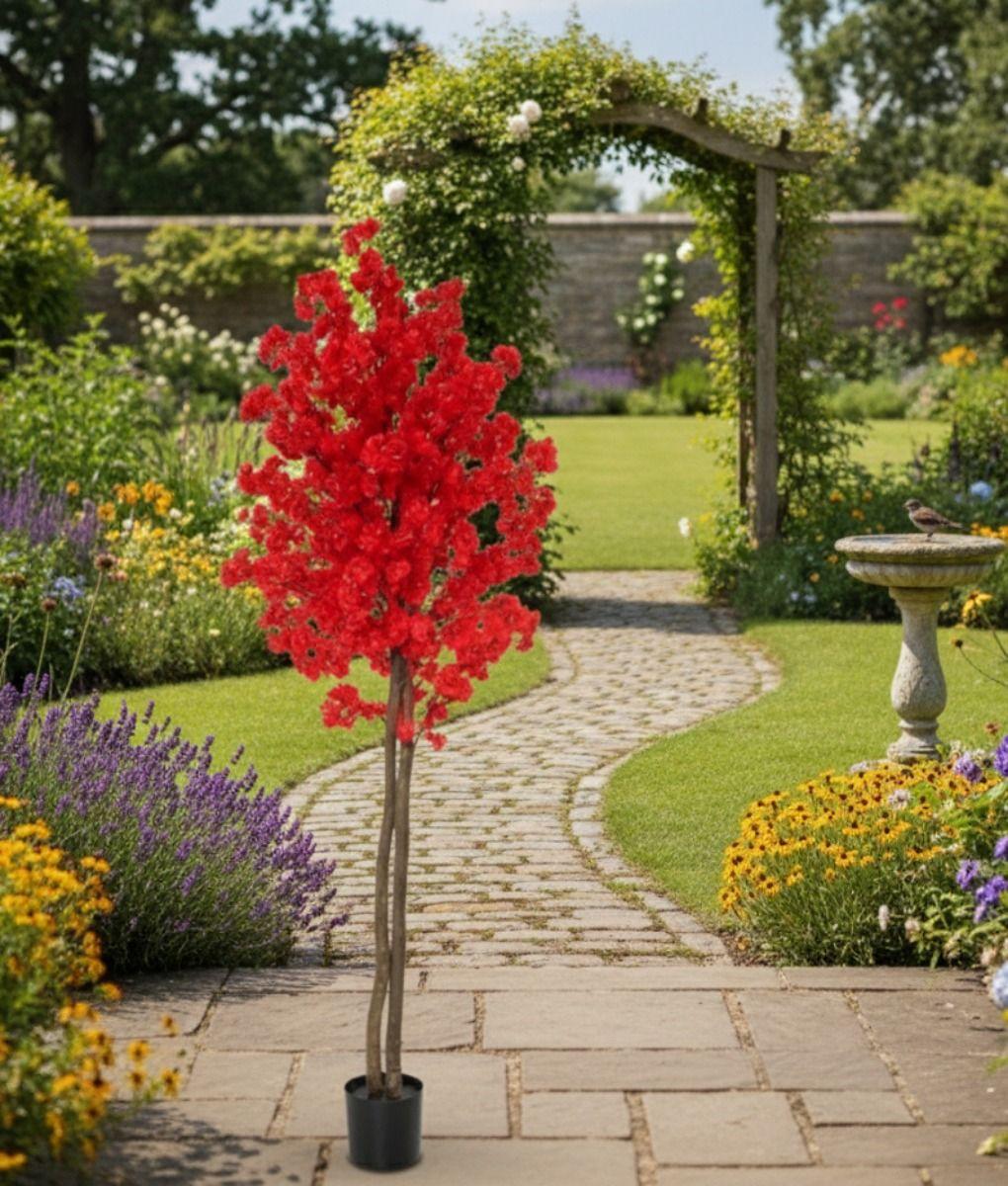 Planta Artificial Decorativa Flor Cerezo Árbol Adorno Jhn-5