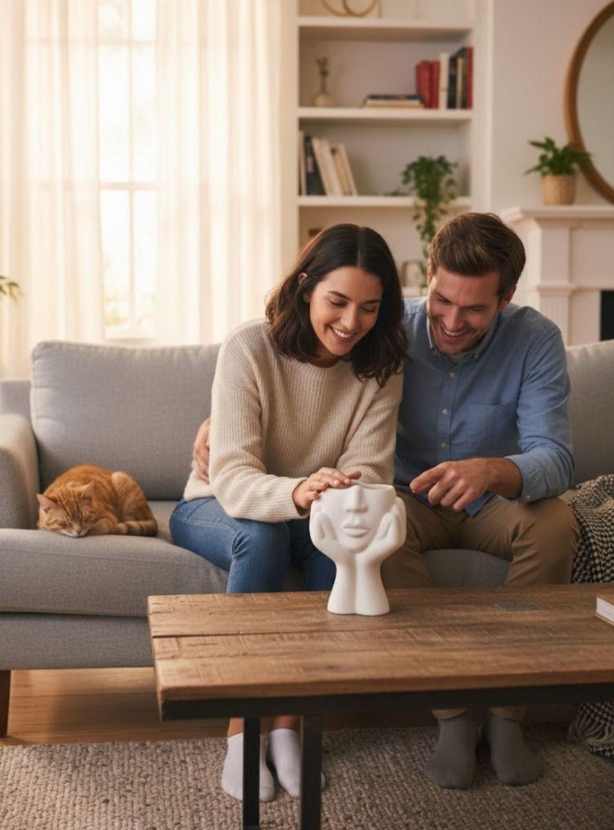 Florero Decorativo Rostro Humano Minimalista Adorno Jhn-4