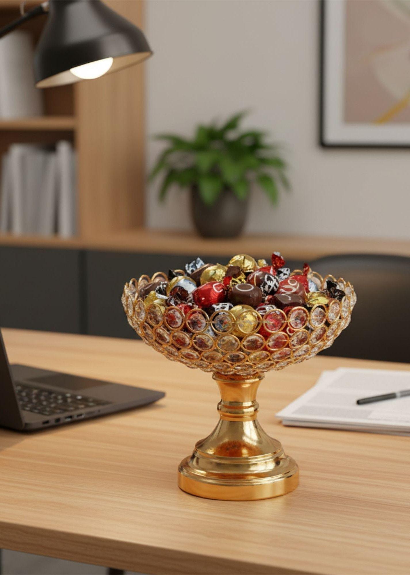 Recipiente Decorativo Pedestal Frasco Moderno Adorno Jhn-5