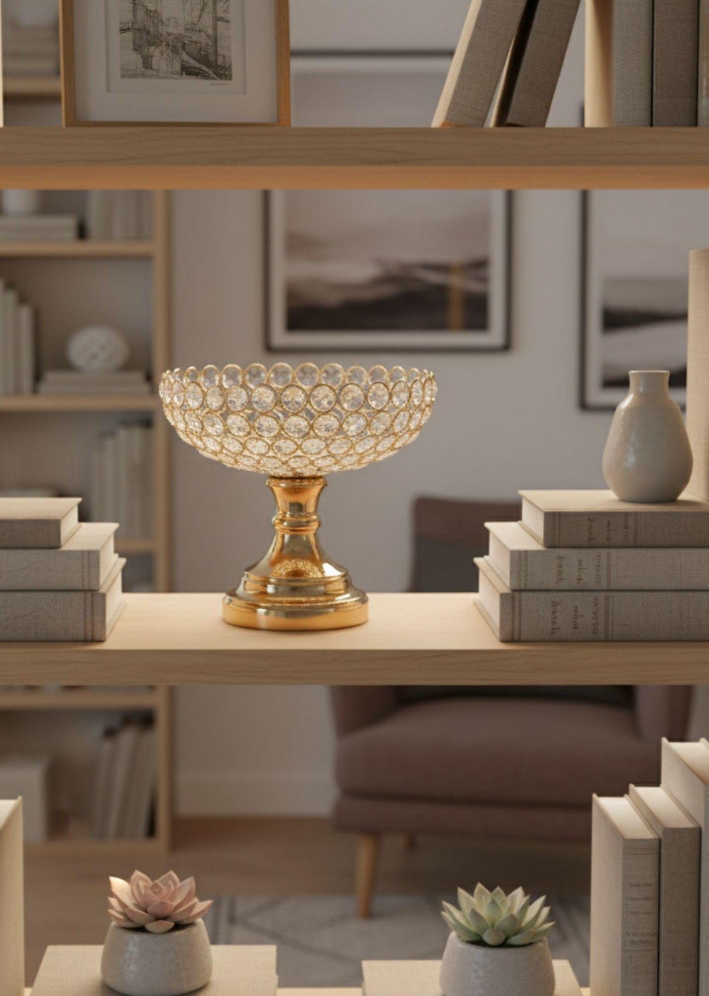 Recipiente Decorativo Pedestal Frasco Moderno Adorno Jhn-6